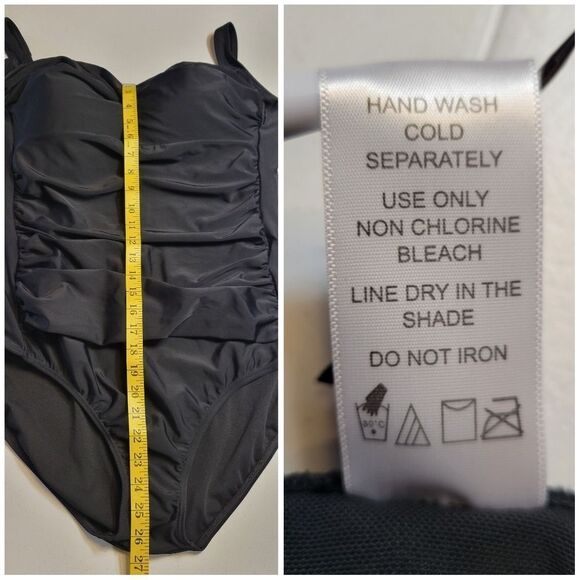 Swimsuits For All Women's Plus Size 26 Ruched Twist Front One Piece Swimsuit NEW - Picture 10 of 11